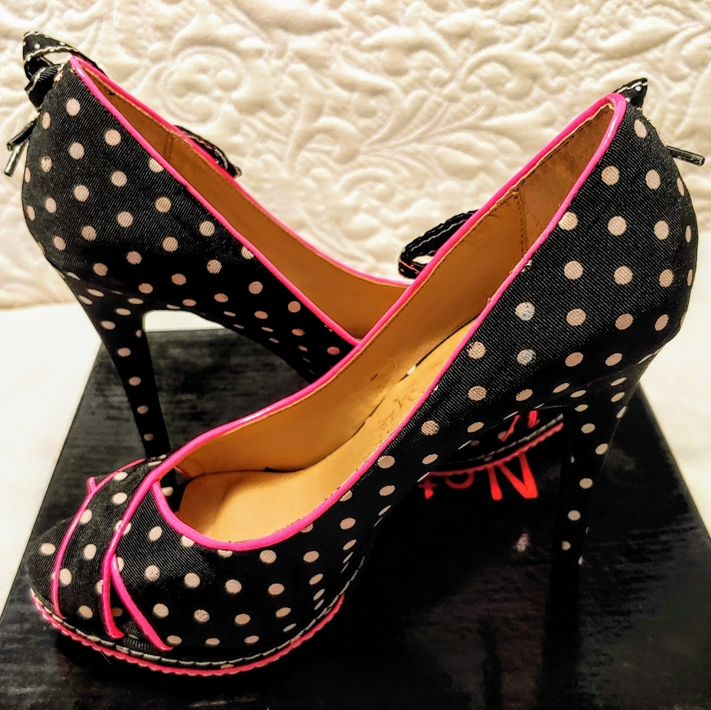 Not Rated Polka Dot Heels, 7.5 4 inch Heels